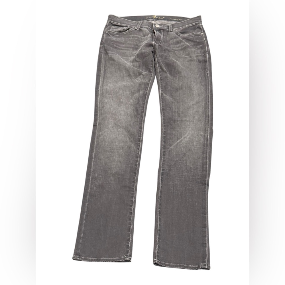7 For All Mankind Roxanne Women's Gray Straight‎ Leg Jeans Womens's 28